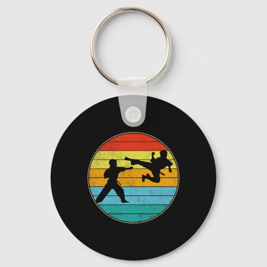 Karate Kinder martiumarts Fighter Retro Kar Sleutelhanger (Voorkant)