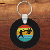 Karate Kinder martiumarts Fighter Retro Kar Sleutelhanger (Voorkant)