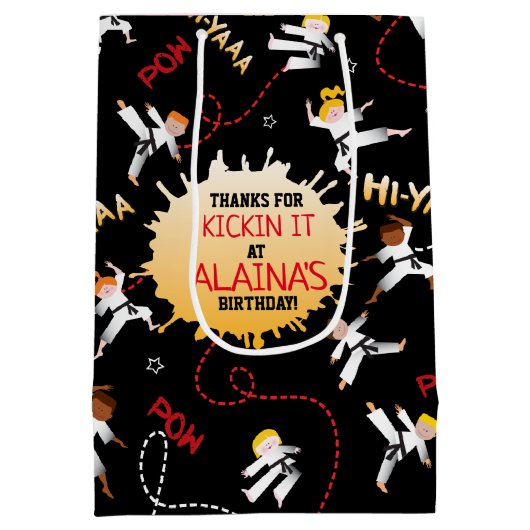 Karate Kinder Taekwondo Kinderdagfeest Medium Cadeauzakje (Achterkant)