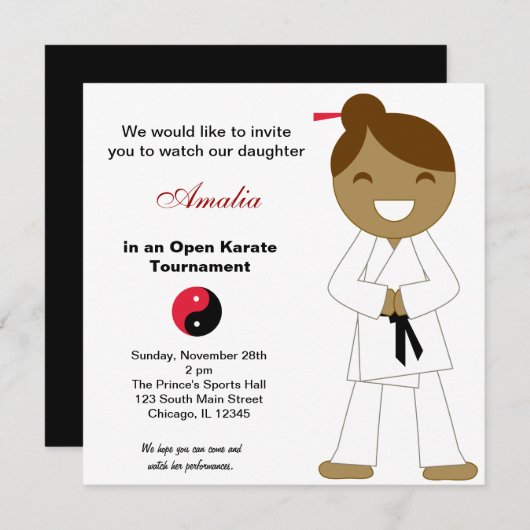 Karate Kinder Toernooi Kaart (Voorkant / Achterkant)