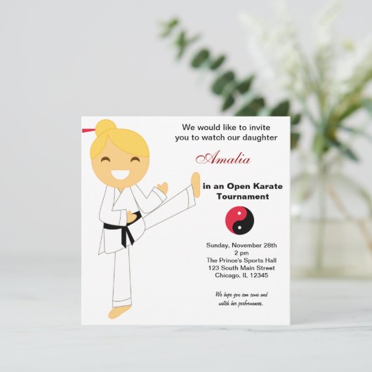 Karate Kinder Toernooi Kaart (Staand voorkant)