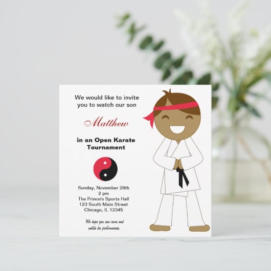 Karate Kinder toernooi Kaart (Staand voorkant)