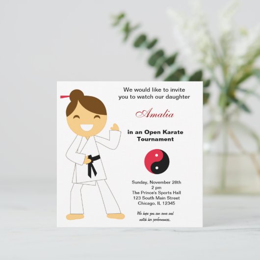 Karate Kinder Toernooi Kaart (Staand voorkant)