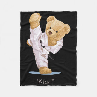 Karate Kinderen Beer Taekwondo Jongens Mannen T-sh Fleece Deken