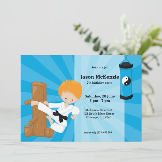 Karate Kinderen Kaart (Staand voorkant)