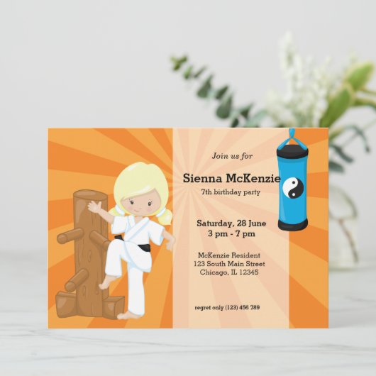 Karate Kinderen Kaart (Staand voorkant)