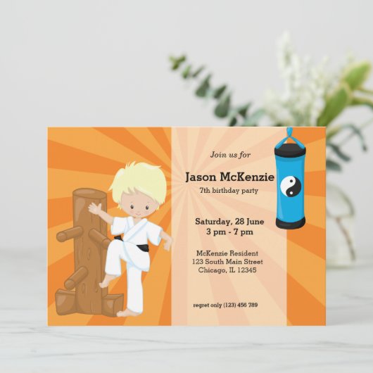 Karate Kinderen Kaart (Staand voorkant)