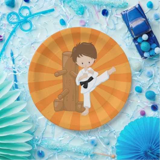 Karate Kinderen Papieren Bordje (Feest)