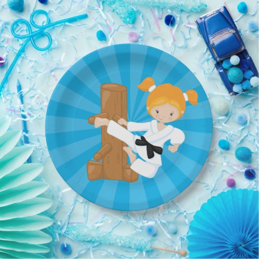 Karate Kinderen Papieren Bordje (Feest)