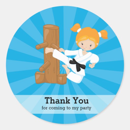 Karate kinderen ronde sticker (Voorkant)
