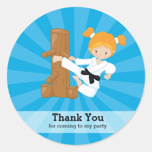Karate kinderen ronde sticker