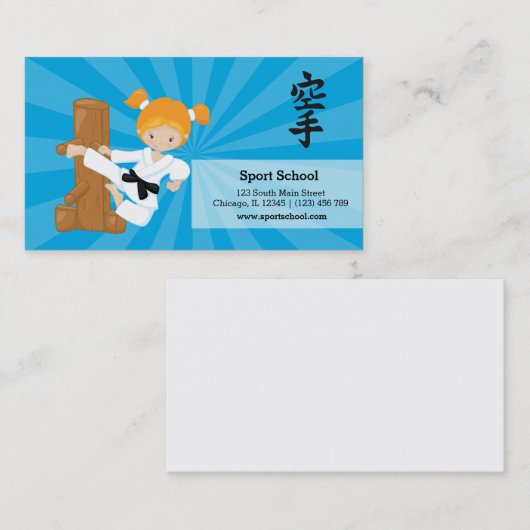 Karate kinderen visitekaartje (Voorkant / Achterkant)