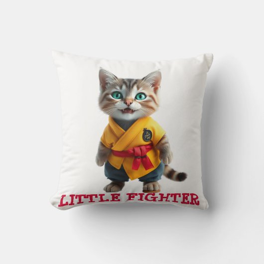 🥋 Karate Kitten Master - Schattige Vechtersbaas Kussen (Voorkant)