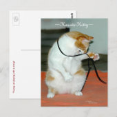 Karate Kitty Cat spelen Briefkaart (Voorkant / Achterkant)