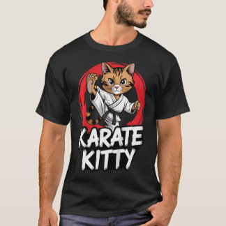 Karate Kitty Grappige Kat Vecht Sporten Martial Ar T-shirt