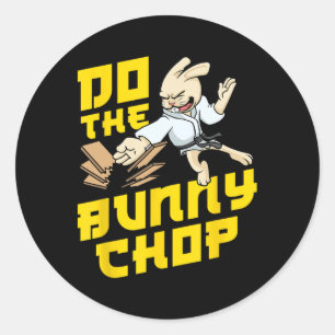 Karate Klap Actie Konijn Pun Vechtkunst Kinderen J Ronde Sticker