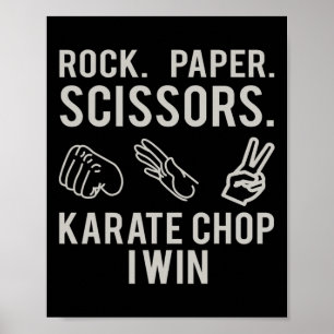 Karate Klap Win Rock Paper Scissors T-shirt Poster