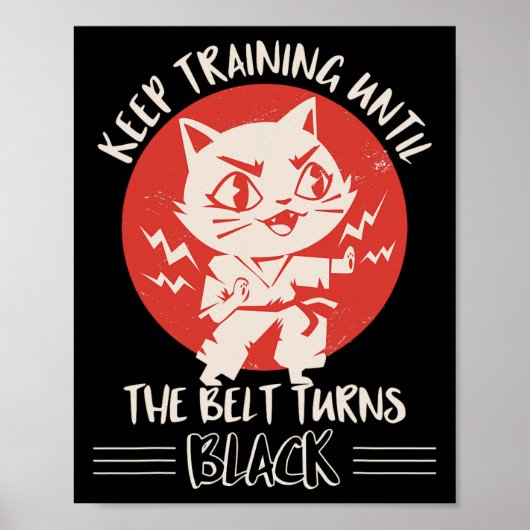 Karate Kleding Karate Quote Kleding Katten Poster (Voorkant)