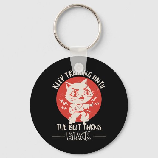 Karate Kleding Karate Quote Kleren Katten Sleutelhanger (Voorkant)