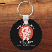 Karate Kleding Karate Quote Kleren Katten Sleutelhanger (Voorkant)