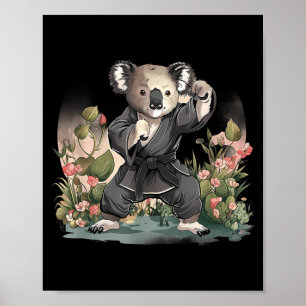 Karate Koala Dier MMA Taekwondo Vechtkunst Poster