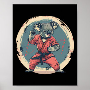 Karate Koala Motief Taekwondo Jiu-jitsu Mma Kickbo Poster