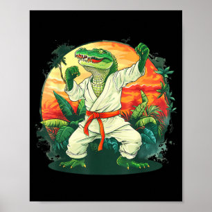 Karate Krokodil Dier MMA Taekwondo Vechtkunst Poster