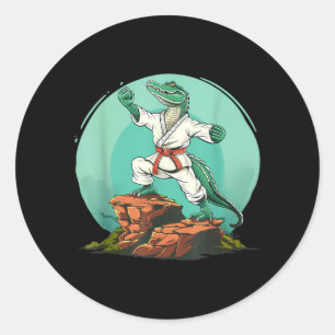 Karate Krokodil Motief Taekwondo Jiu-Jitsu MMA Ronde Sticker