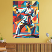 Karate kubisme canvas afdruk (Insitu (Woonkamer))