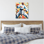 Karate kubisme canvas afdruk (Insitu (Slaapkamer))