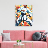 Karate kubisme canvas afdruk (Insitu (Woonkamer))