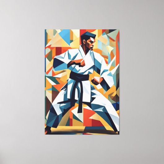 Karate kubisme canvas afdruk (Voorkant)