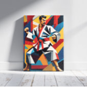 Karate kubisme canvas afdruk