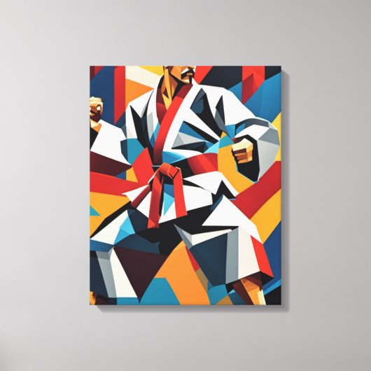 Karate kubisme canvas afdruk (Voorkant)