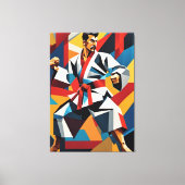 Karate kubisme canvas afdruk (Voorkant)