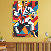 Karate kubisme canvas afdruk (Insitu (Woonkamer))