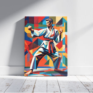 Karate kubist Canvas Print