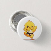 Karate Kuiken Knop Ronde Button 3,2 Cm (Voorkant /achterkant)