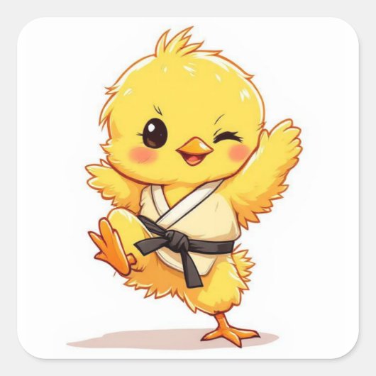 Karate Kuiken Sticker (Voorkant)