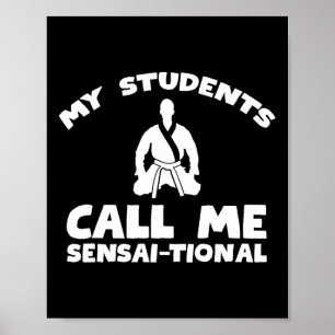 Karate Kung Fu Sensai Leraar - Vechtsporten Vecht Poster