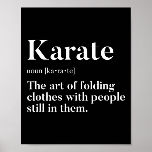 Karate kunst van het vouwen van kleding met mensen poster (Voorkant)