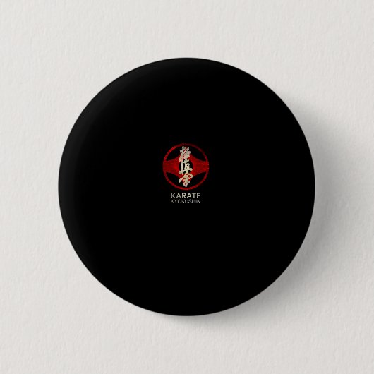 Karate Kyokushin Pullover Hoodie Ronde Button 5,7 Cm (Voorkant)
