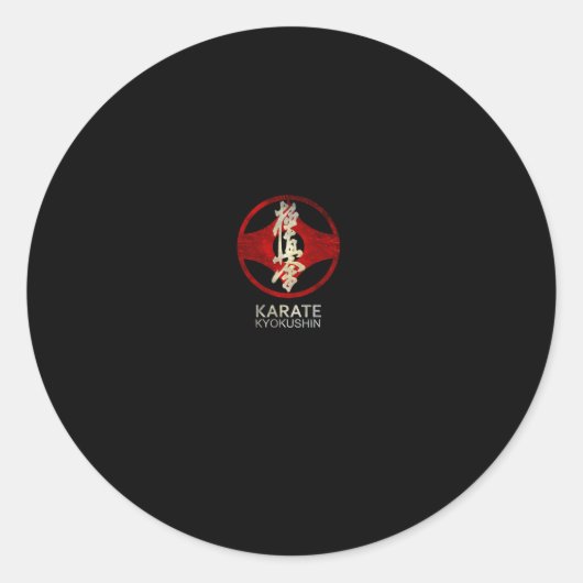 Karate Kyokushin Pullover Hoodie Ronde Sticker (Voorkant)
