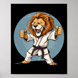 Karate Leeuw Kickboksen Taekwondo Jiu-jitsu Mma Ma Poster