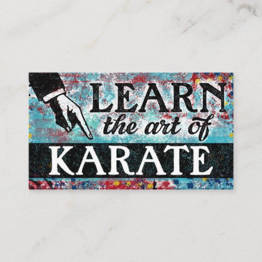 Karate Lessons Visitekaartjes - Blauw rood (Voorkant)