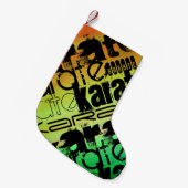 Karate; Levendig groen, Sinaasappel en geel Kleine Kerstsok (Voorkant (Hangend))