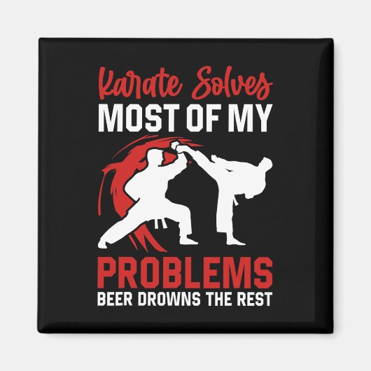 Karate lost de meeste van mijn problemen bier verd magneet (Voorkant)