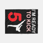 Karate Lovers Gift Boys Verjaardag Kinder Kick 5 Fleece Deken (Voorkant (Horizontaal))