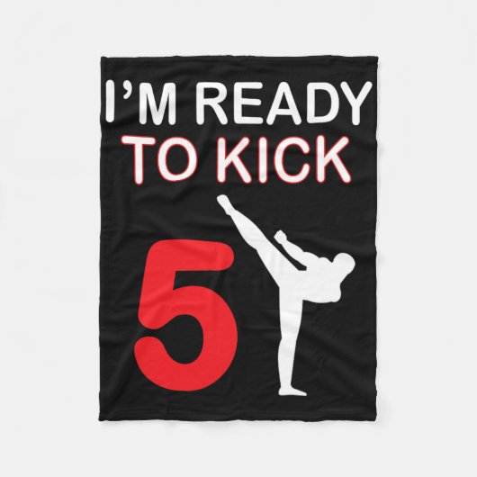Karate Lovers Gift Boys Verjaardag Kinder Kick 5 Fleece Deken (Voorkant)
