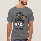 Karate mam Leopard Messy Bun Hair Glasses T-shirt (Voorkant)